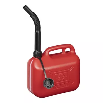 IWH 087694 5 L HDPE Fuel Canister with Flexible Spout, Red