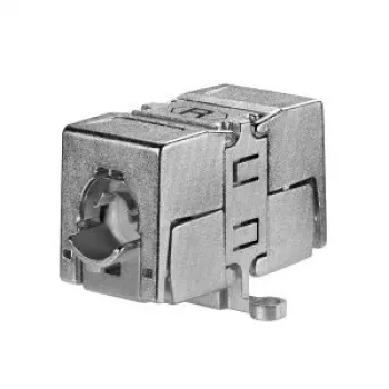 Rutenbeck ClassEA RJ45 Coupler Cat.6A Shielded Keystone Module, 10G, 500MHz, Zinc Die-Cast, Silver (13900331)