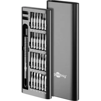 Goobay 48-Piece Precision Screwdriver Bit Set with 60 Tools for Electronics Repair 77835