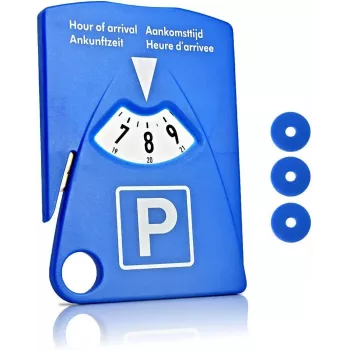 IWH 7417 Manual Parking Disc with Ice Scraper and Shopping Cart Chip, Blue, 153 x 100 x 4 mm