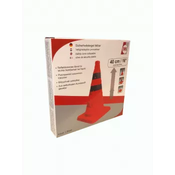 IWH 019209 Traffic Cone 30 cm Flexible PVC with Reflective Stripes, Orange, Universal Vehicle Use