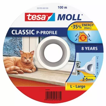 TESA Gasket White P Profile Self-Adhesive EPDM Foam Rubber Seal 100m
