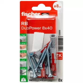 Fischer 535959 DuoPower 8 x 40 RB K NV Mounting Set 40 mm 8 mm 1 Set