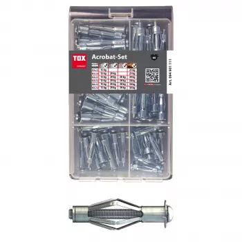 TOX ACROBAT SET 094901111 Hollow Wall Anchor Assortment, 60-Piece
