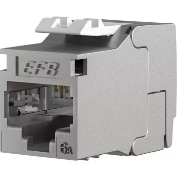 EFB E-20094-24 RJ45 Keystone Slimline/Shortbody Cat.6A Component Certified Silver, 24 Pieces