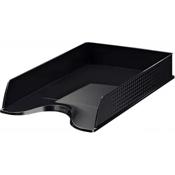 LEITZ Esselte Fusion A4 Letter Tray, Black, Stackable, Pack of 10 (623692)