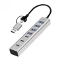 LogiLink USB 3.0 Hub, 7-Port, 4x USB-A 3x USB-C, Aluminum Housing