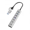 LogiLink USB 3.0 Hub, 7-Port, 4x USB-A 3x USB-C, Aluminum Housing