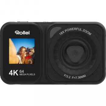 Rollei Compactline 64 Dual Screen Digital Camera - 14MP, 5x Zoom, Black