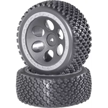 Reely 1:10 Buggy Complete Wheels Rally Hole-Design Grey 4 pcs (RE-6549729)