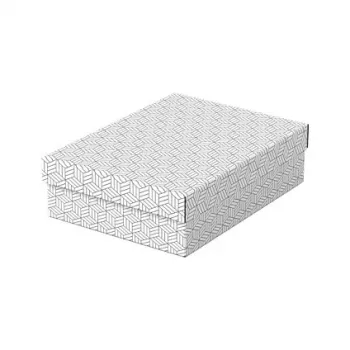 LEITZ Home M Storage & Gift Box Set of 3, White, 100% Recycled Corrugated Cardboard, Removable Lid 628284