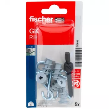 Fischer GK RH K NV Plasterboard Anchor with Round Hook, 22 mm, 1 Set (510662)