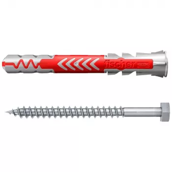 Fischer DuoPower 10 x 80 S K NV Universal Plug with Screw, 1 Set (543797)