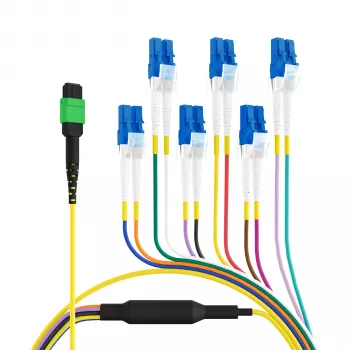 EFB Elektronik MPO-PLUS/APC(F)-LC Trunk Cable OS2 12 Fibers Type B LSZH Yellow 3m MPOF12LCOS2-3