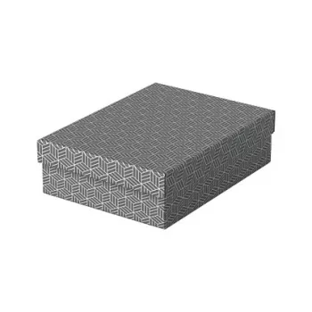 Esselte Home Storage & Gift Box M, Set of 3, Grey, 100% Recycled Corrugated Cardboard, Removable Lid 628285