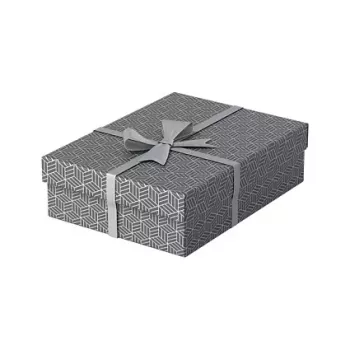 Esselte Home Storage & Gift Box M, Set of 3, Grey, 100% Recycled Corrugated Cardboard, Removable Lid 628285