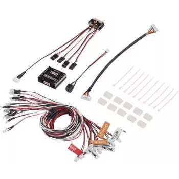 Reely LED Light Unit White, Orange, Red (RE-5631027) – 10-LED RC Model Lighting System, 5mm LEDs, 4.8-6V