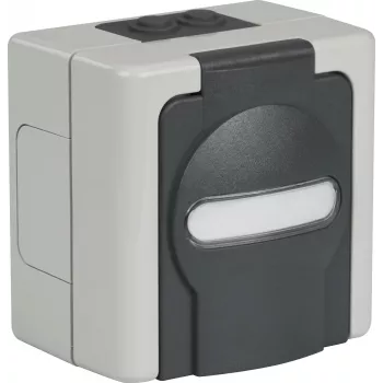 EFB ET-25020 Surface-Mount Damp-Proof Empty Housing for 2 Keystone Modules, IP44, Grey