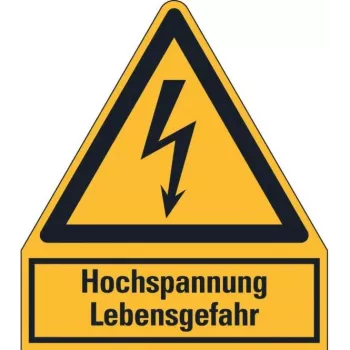 HEIN Industrieschilder 172863 High Voltage Danger to Life Warning Combination Sign, Plastic