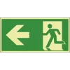 HEIN Industrieschilder 47299 Emergency Exit Sign, Escape Route Left, ASR A1.3, Plastic, 300x150 mm, Green/White