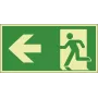 HEIN Industrieschilder 47299 Emergency Exit Sign, Escape Route Left, ASR A1.3, Plastic, 300x150 mm, Green/White