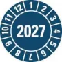 HEIN Industrieschilder Inspection Sticker 2027, Blue, Self-Adhesive Film, Round 20 mm, 500 per Roll 189463