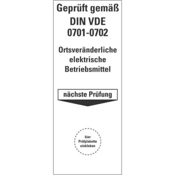 HEIN 178140 Inspection Label for DIN VDE 0701-0702, Self-Adhesive, Yellow, 50 x 25 mm, 100 Labels