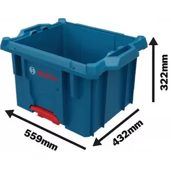 Bosch Professional L-BOXX Contractor Crate 1600A037E2, 559 x 432 x 322 mm, Blue/Black
