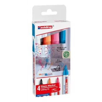 edding 95 Glassboard Marker Assorted Colours 1-5 mm 4 Pieces (4-95-4-2)