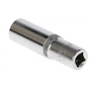 GEDORE red 1/4 inch Drive Deep Socket, 6-Point, 10 mm, Length 50 mm R41001009