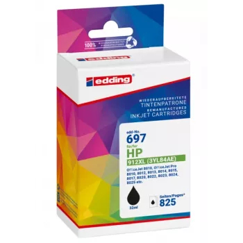 edding EDD-697 Black Ink Cartridge Compatible with HP 912XL (3YL84AE)