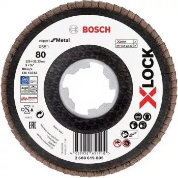 Bosch Accessories 2608619805 Expert for Inox X-LOCK Cutting Disc, 125 mm x 1.0 mm, 60 Grit, Stainless Steel, 1 Piece