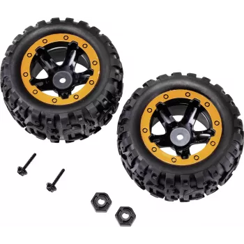 Reely RE-6904695 1:10 Off-Road Wheel Set (2 pcs, 87 mm, 12 mm Hex, Black)