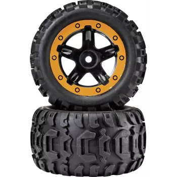 Reely RE-6904695 1:10 Off-Road Wheel Set (2 pcs, 87 mm, 12 mm Hex, Black)