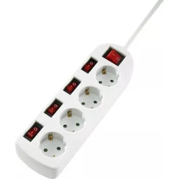 Sygonix SY-4535068 Schuko Socket Adapter with Switch, White, 16 A, 3680 W, Child Protection