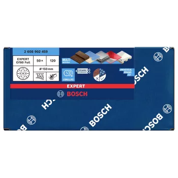 Bosch Expert M480 Sanding Disc 150 mm P120 8+8+1 Holes Hook and Loop 2608902459