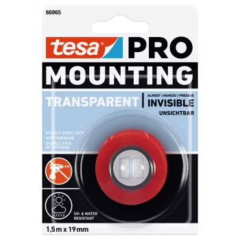 tesa Mounting PRO Transparent 66965-00000-00 Mounting Tape 1.5 m x 19 mm