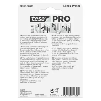tesa Mounting PRO Transparent 66965-00000-00 Mounting Tape 1.5 m x 19 mm