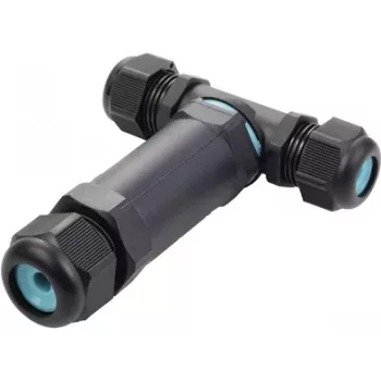 Sygonix SY-5516050 Weatherproof Cable Connector with Screw Terminals, IP68, 3-Pole, Black