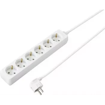 SYGONIX SY-4890994 Power Strip 3-Way Schuko Sockets White 1.5m Cable No Switch