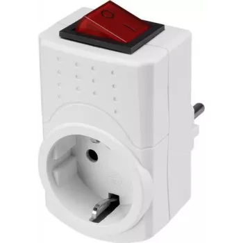Sygonix SY-5045292 Switchable Schuko Adapter Plug White