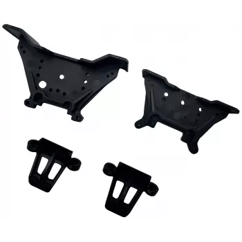 Reely RE-9043704 Aluminium Shock Tower Set for 1:10 RC Cars (Front & Rear, Blue)