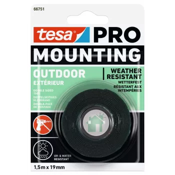 tesa Mounting PRO Outdoor 66751-00000-00 Transparent Mounting Tape 1.5 m x 19 mm