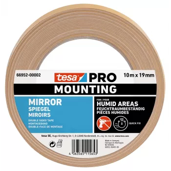 tesa Mounting PRO Mirror Mounting Tape White 10 m x 19 mm 66952-00002-00