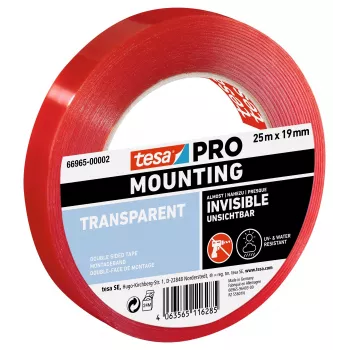 tesa Mounting PRO Transparent Mounting Tape 25 m x 19 mm 66965-00002-00