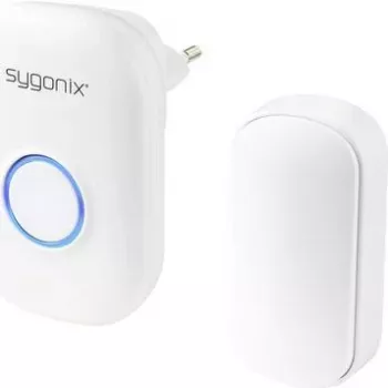 Sygonix SY-5225388 Wireless Doorbell Complete Set, Battery-Free, with Flash Light
