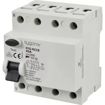 Sygonix SY-6438022 RCCB 4-Pole 40 A 300 mA Type A 400 V 10 kA