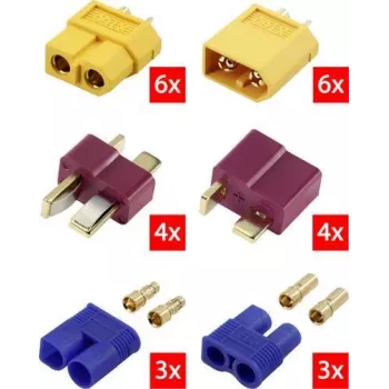 Reely RE-6699867 XT60 to T-Plug and EC3 Gold-Plated Y-Splitter Adapter Cable
