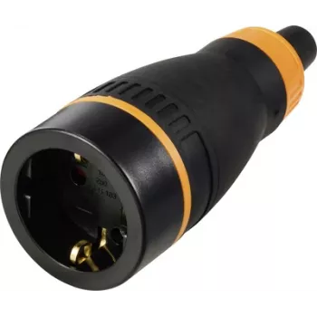 Sygonix SY-6618480 Schuko Coupling TPE PC 250 V/AC Black Orange IP20