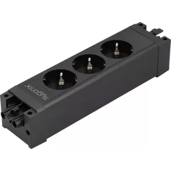 Sygonix SY-6872234 3-Way Socket Module without Switch Black